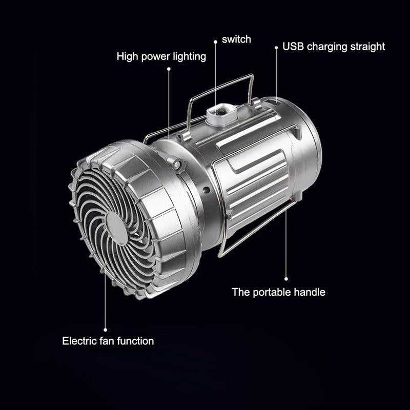 Campinglamp met Ventilator en LED Verlichting 7