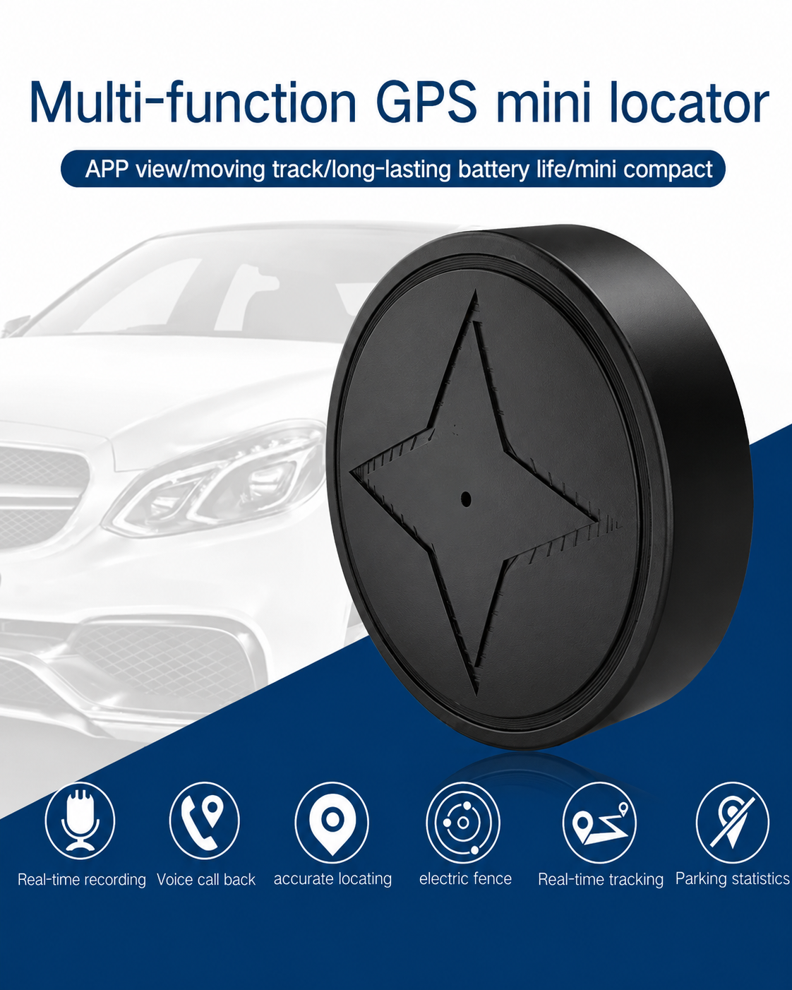 GPS Tracker Zonder Abonnement Voor Auto's Met Magnetische Bevestiging