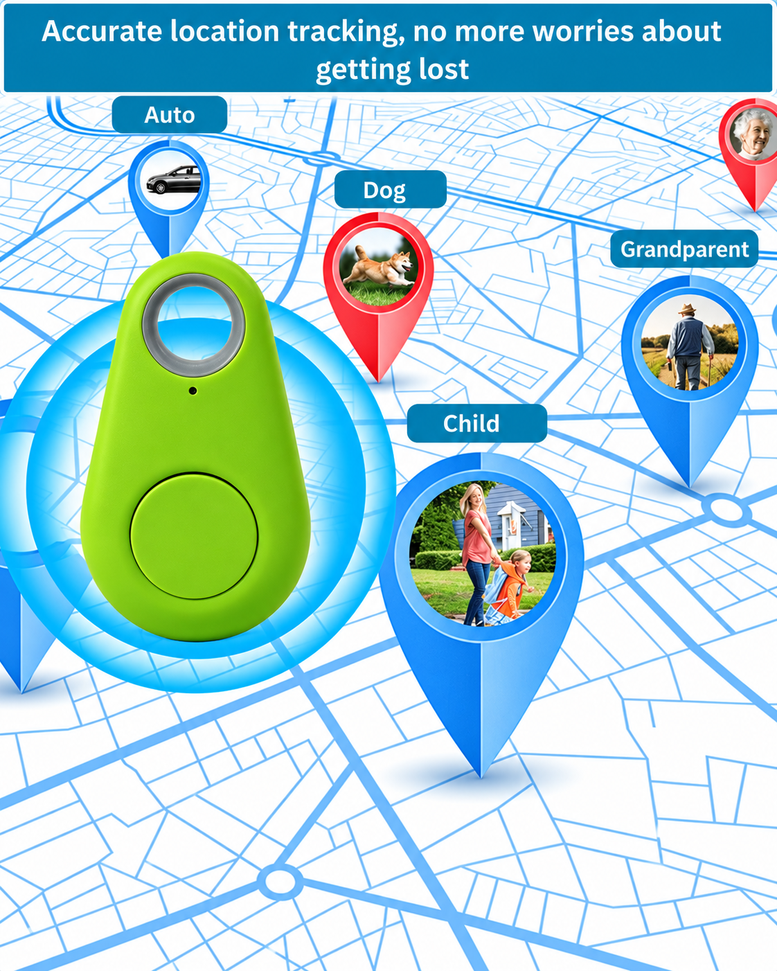 Huisdier Tracker GPS Realtime Locatie