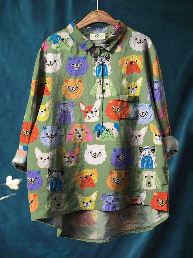 Damesblouse met speelse print, zacht en lichtgewicht