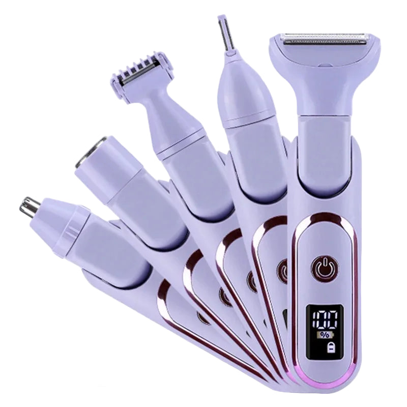 Dames 5-in-1 Elektrisch Scheermes met Vervangbare Hoofden 0