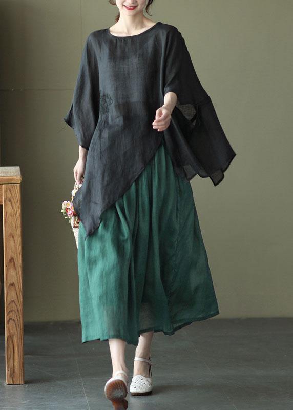 Dames Asymmetrisch Geborduurd Shirt 3
