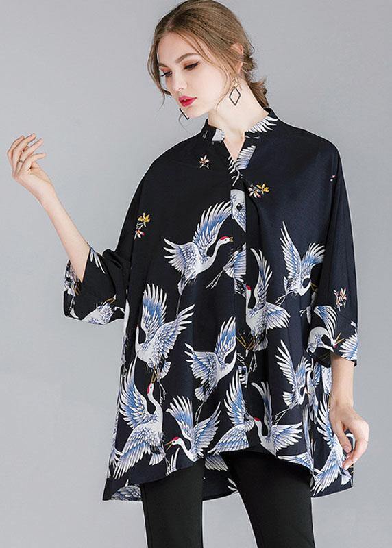 Dames Asymmetrisch Ontwerp Top met Opstaande Kraag 1