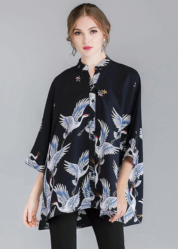Dames Asymmetrisch Ontwerp Top met Opstaande Kraag 2