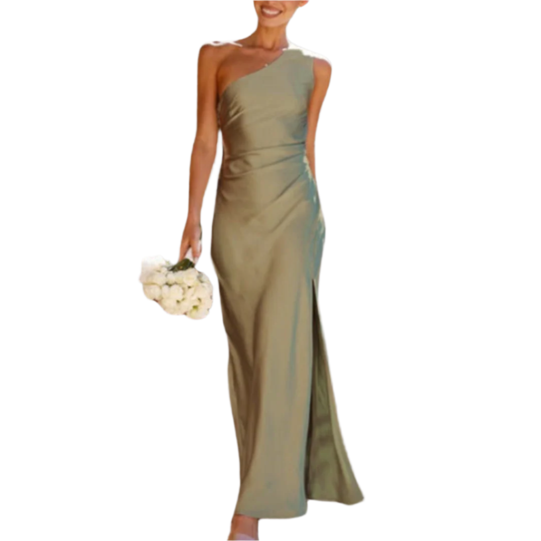 Dames Asymmetrische Maxi Jurk Met Hoge Split 100% Polyester 0