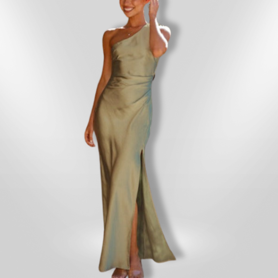 Dames Asymmetrische Maxi Jurk Met Hoge Split 100% Polyester 3