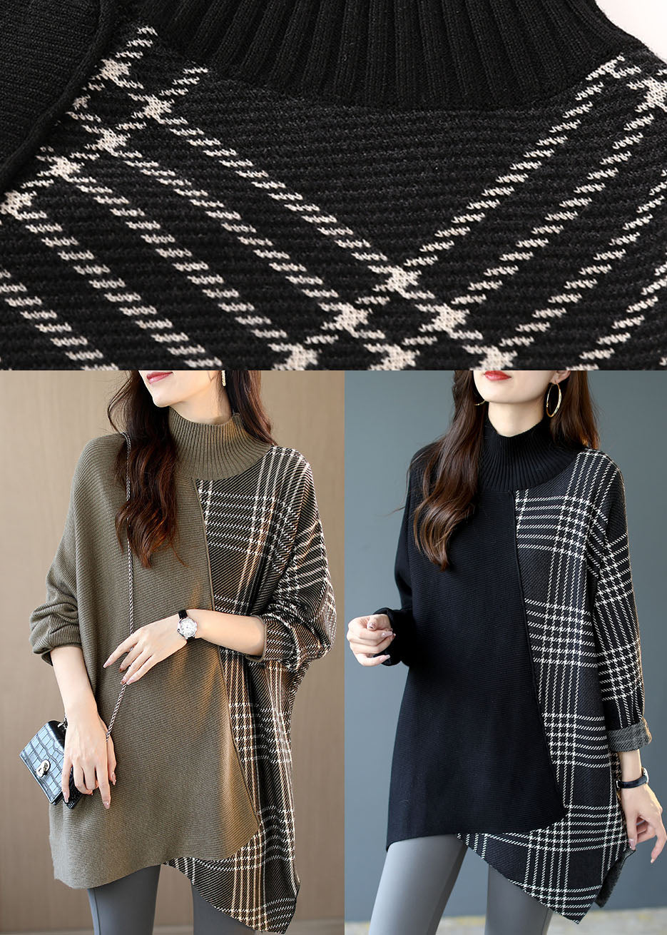Dames Asymmetrische Trui met Patchwork Design 4