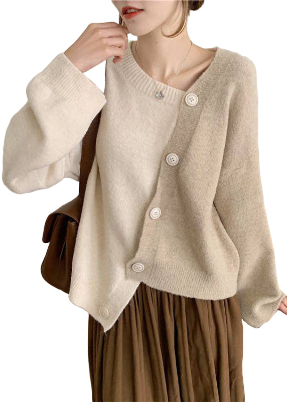 Dames Asymmetrische Wintertrui met Knoopdetails 0