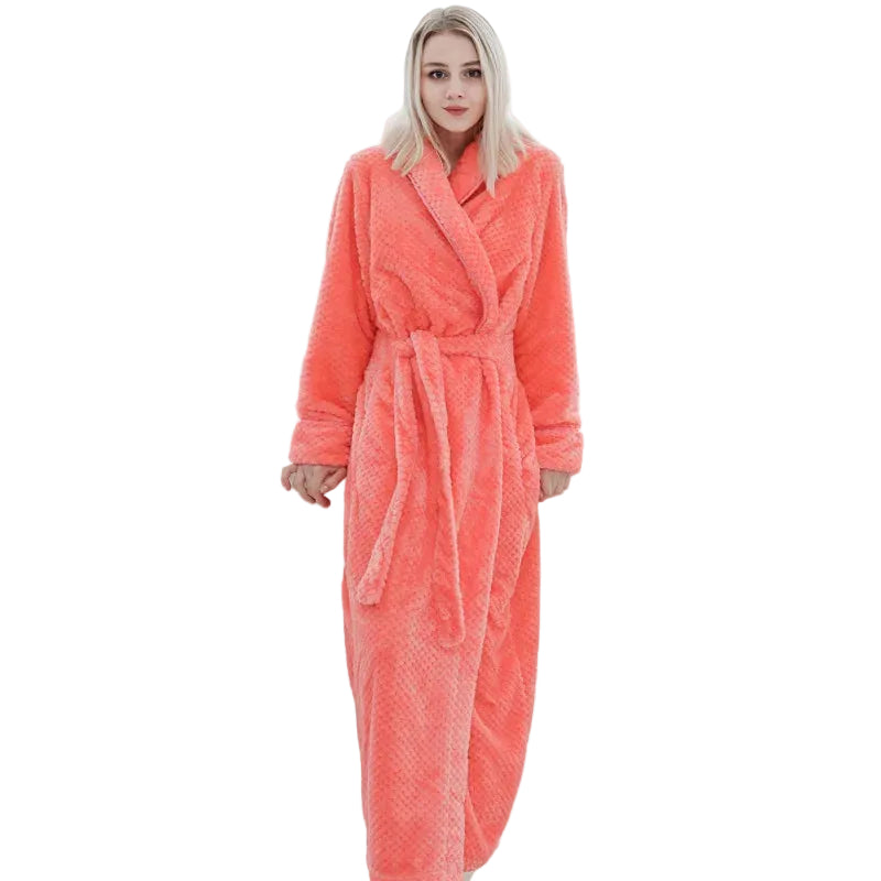 Dames Badjas Lange Mouwen Met Omslagkraag 0