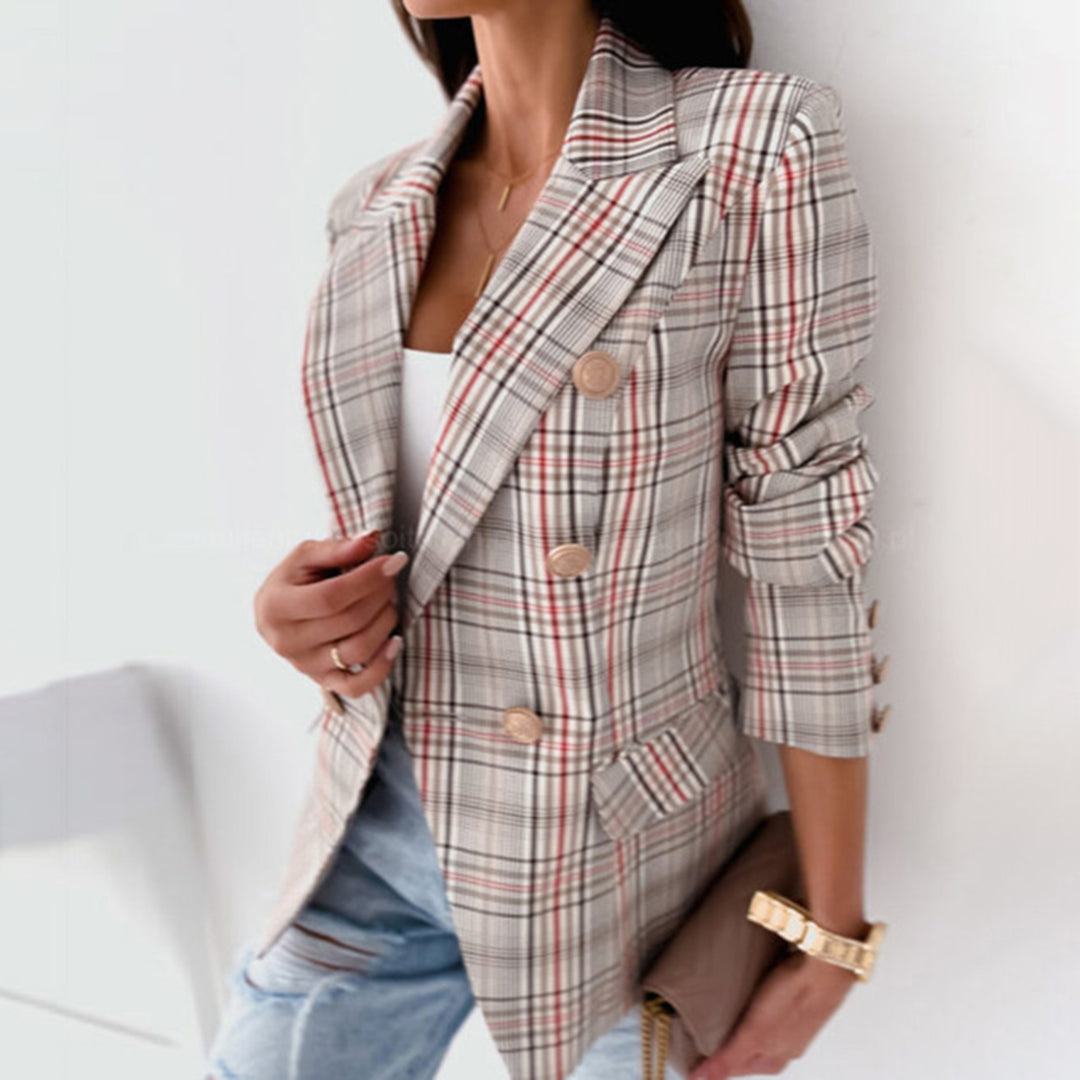 Dames Blazer Casual Ruitpatroon met Thermische Voering 2
