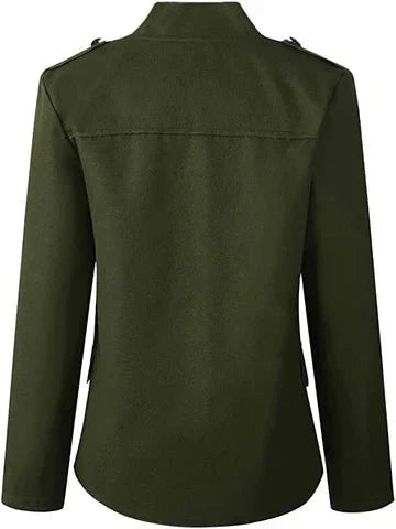 Dames Blazer met Stand-Up Krave en Knoopsluiting 2