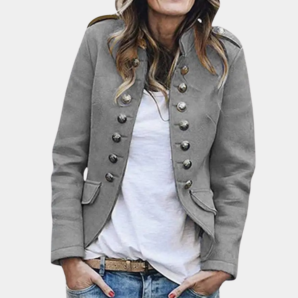 Dames Blazer met Stand-Up Krave en Knoopsluiting 3