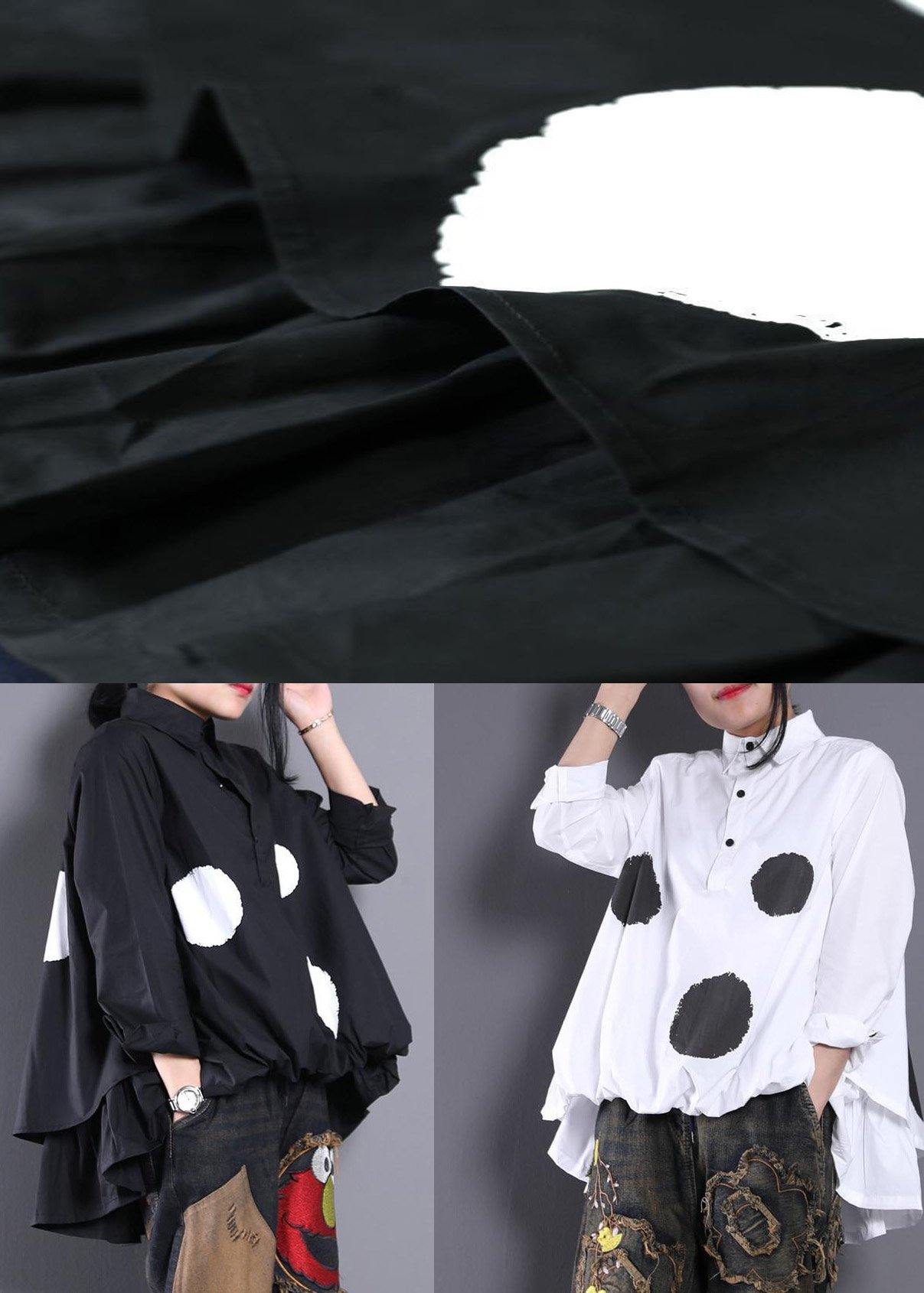 Dames Blouse Asymmetrisch Gestippeld Trendy 4