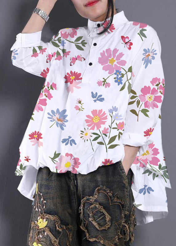 Dames Blouse Asymmetrisch Gestippeld Trendy 5