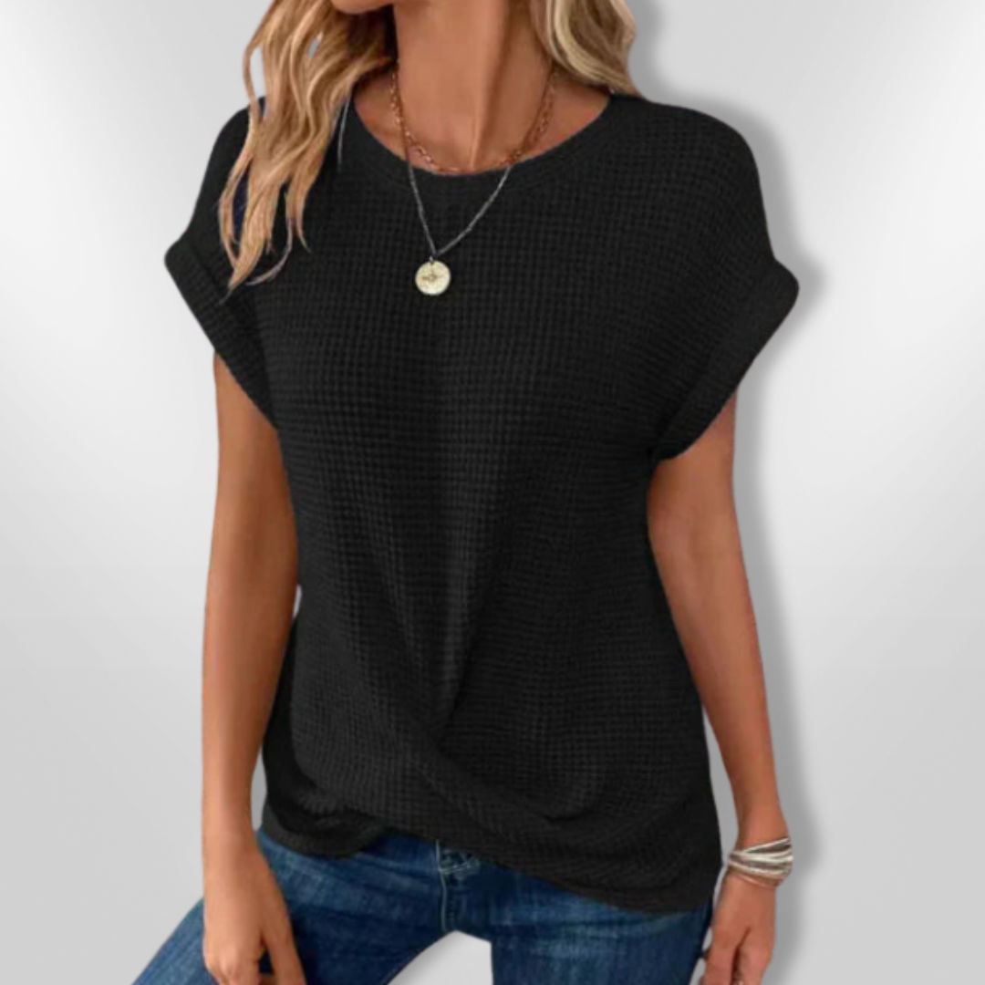 Dames Blouse Casual Met Twists Voorkant 2
