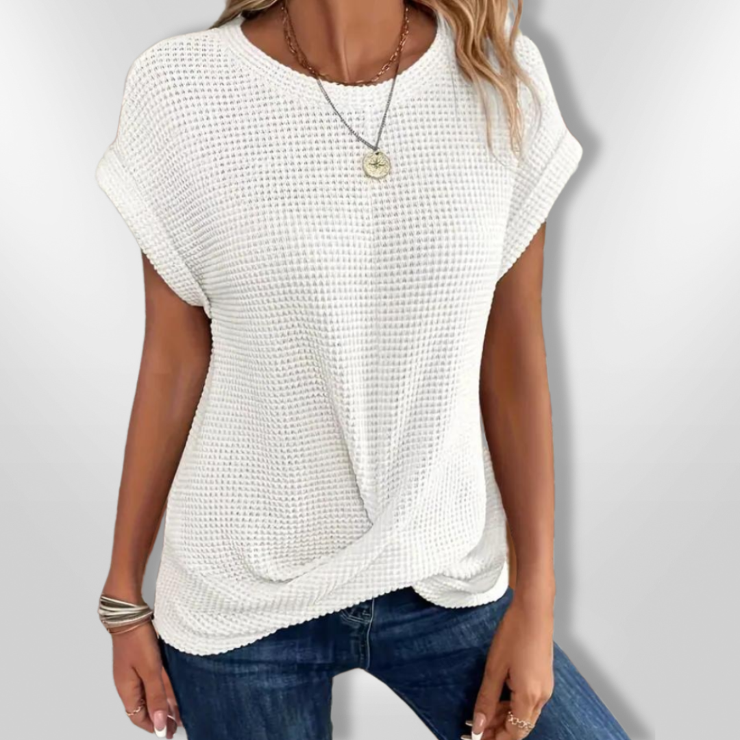 Dames Blouse Casual Met Twists Voorkant 3