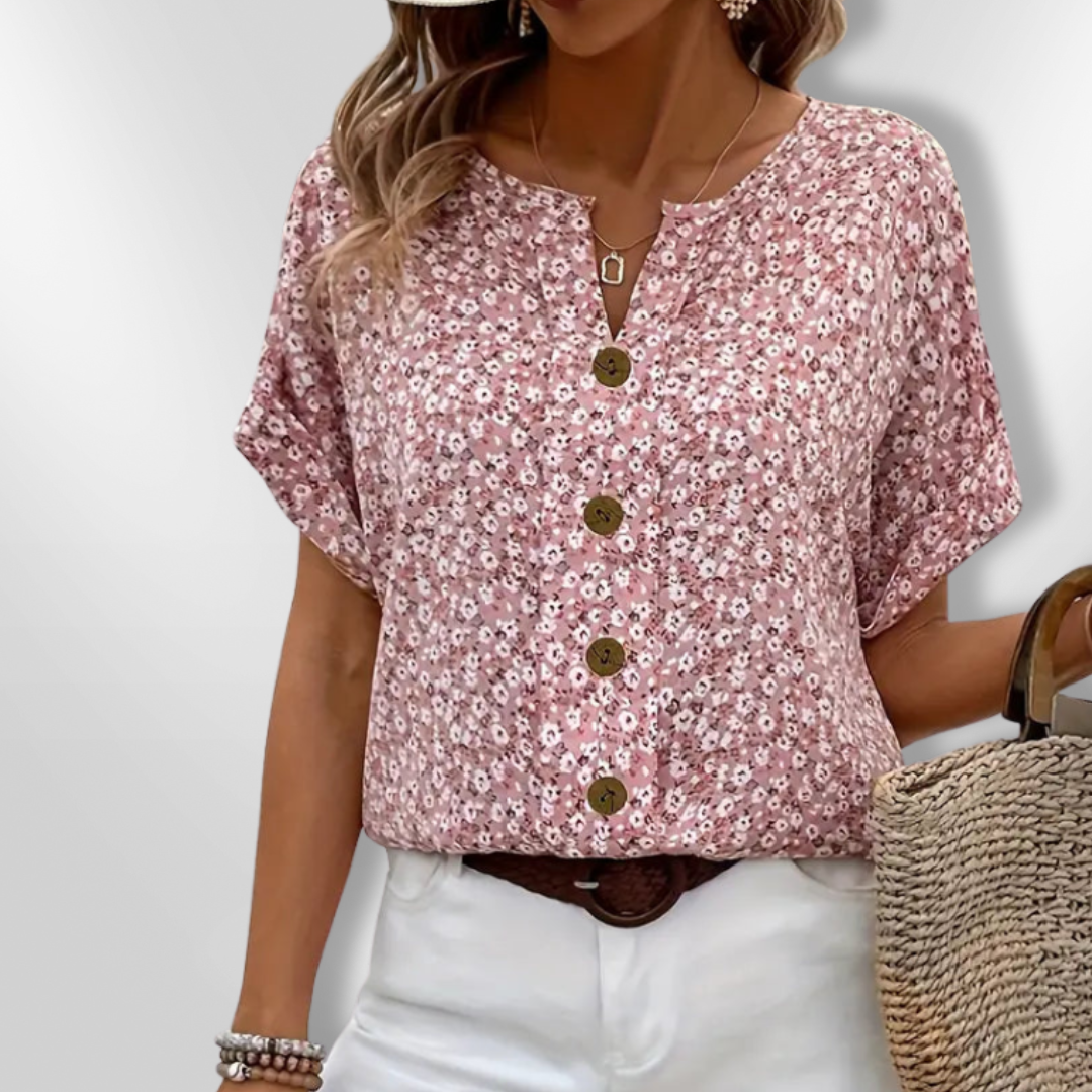 Dames Blouse Met Bloemenprint Lichte Katoen Losse Pasvorm 1