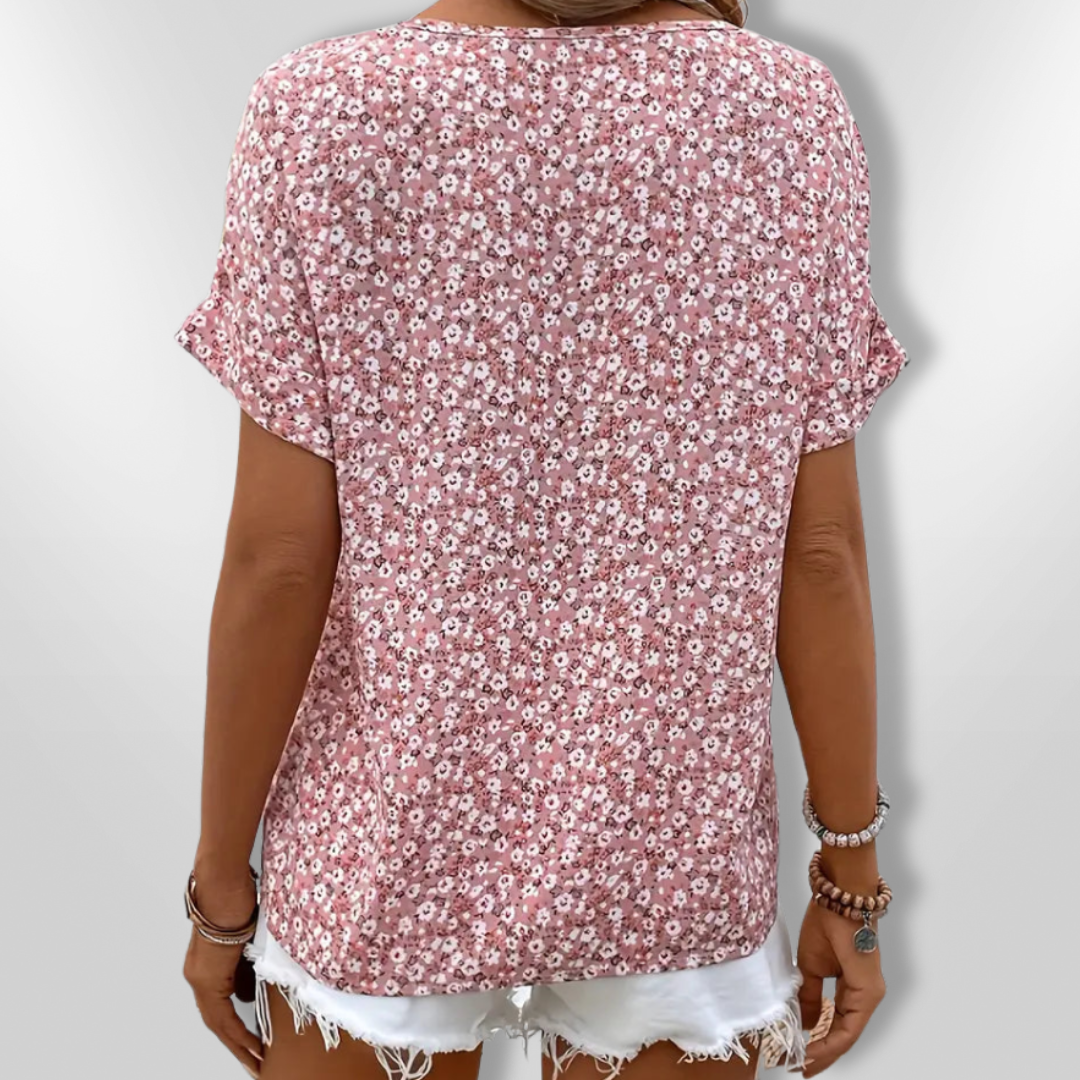 Dames Blouse Met Bloemenprint Lichte Katoen Losse Pasvorm 2