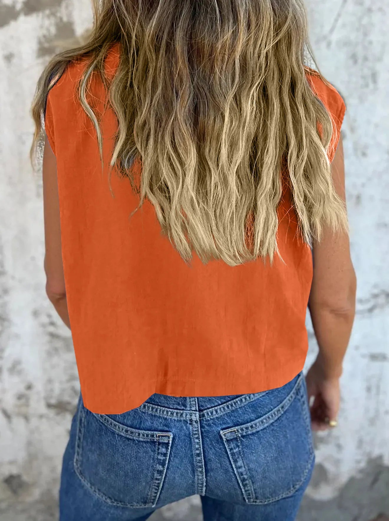 Dames Blouse Met Knoopsluiting Linnen Cap Sleeves 1