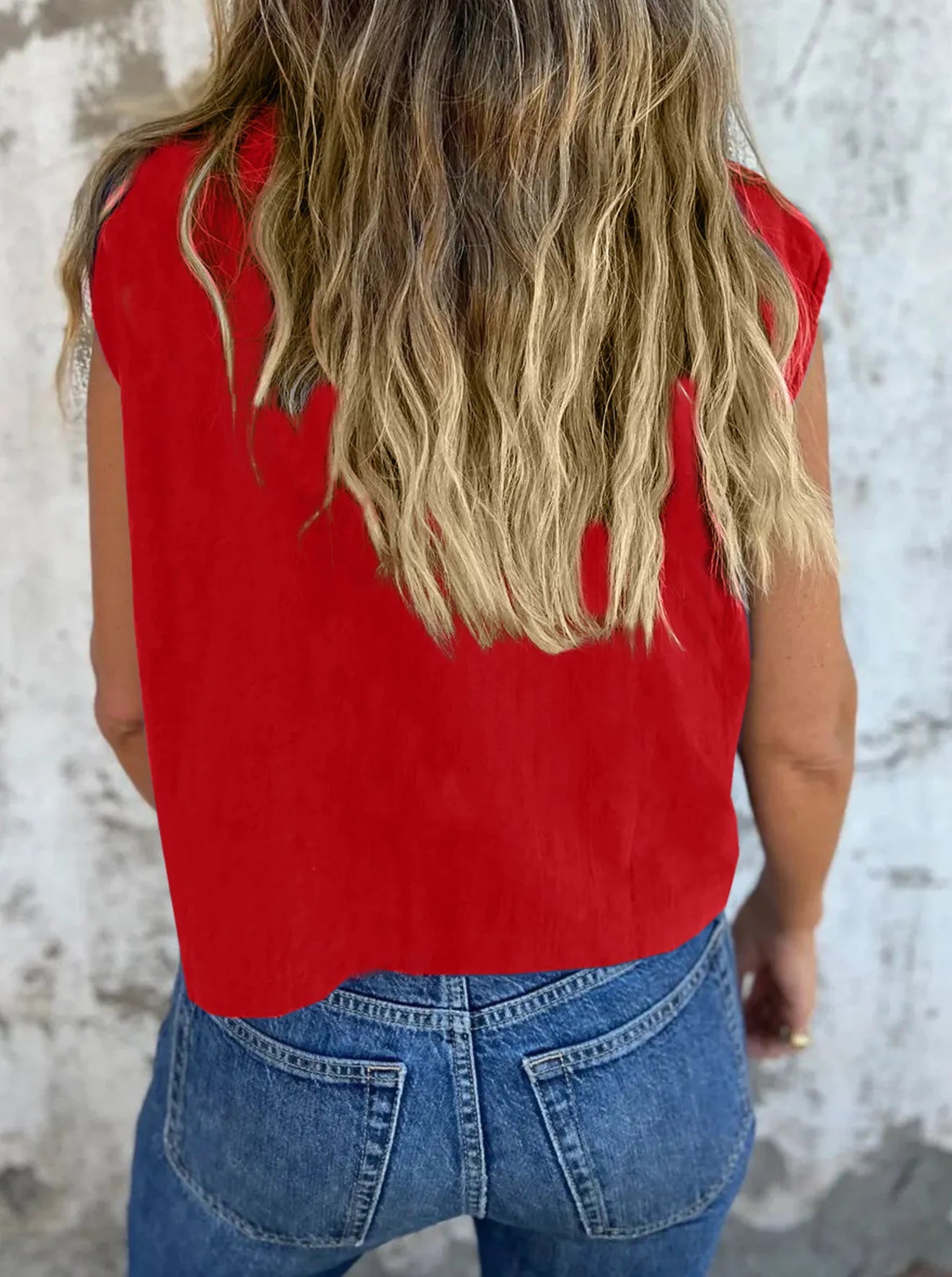 Dames Blouse Met Knoopsluiting Linnen Cap Sleeves 4