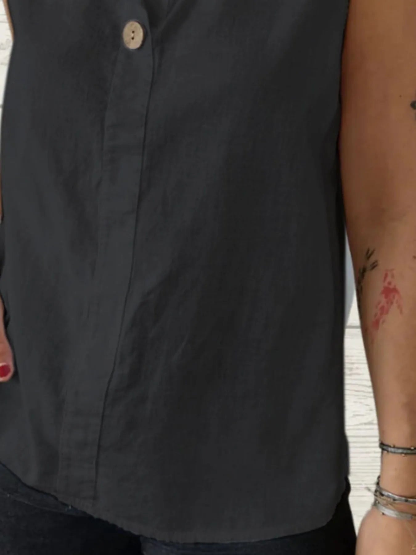 Dames Blouse Mouwloos Casual Linnenstijl Ademend 100% Polyester 5