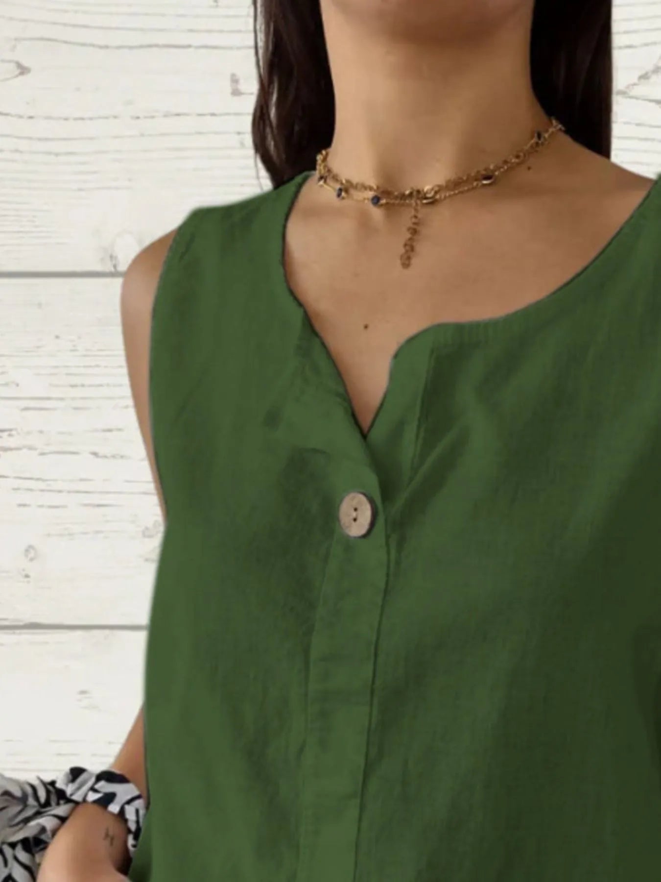 Dames Blouse Mouwloos Casual Linnenstijl Ademend 100% Polyester 7