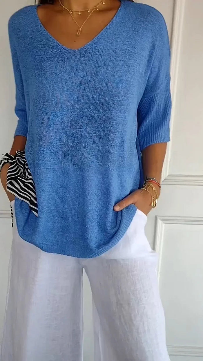 Dames Blouse V-Hals Casual Chic Hoogwaardige Stof 4
