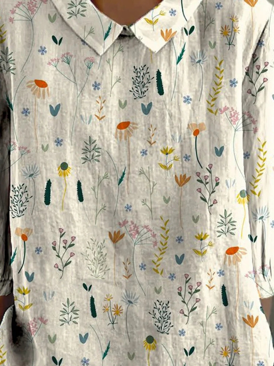 Dames Blouse met Wildbloemenprint en Pasteltinten 2