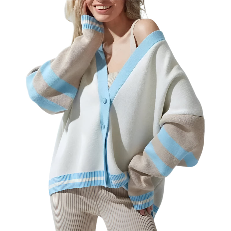 Dames Cardigan V-Hals Gebreid Acryl Losse Pasvorm 0