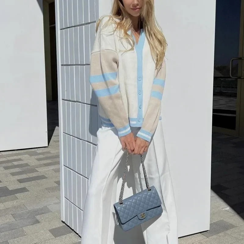 Dames Cardigan V-Hals Gebreid Acryl Losse Pasvorm 5