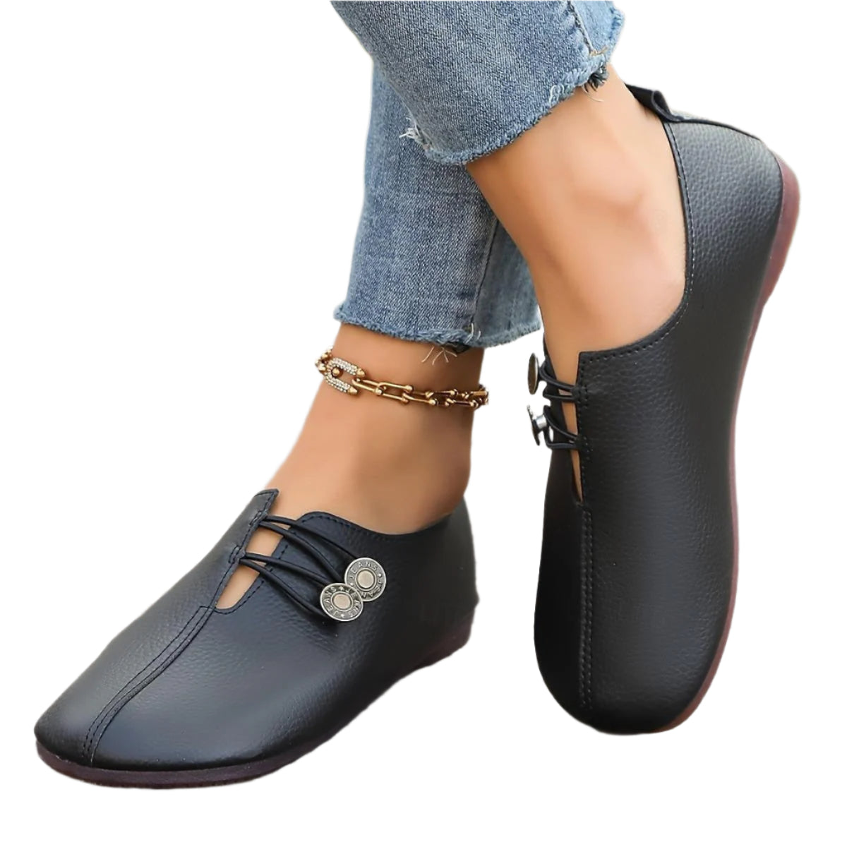 Dames Casual Loafers Met Bandje 1