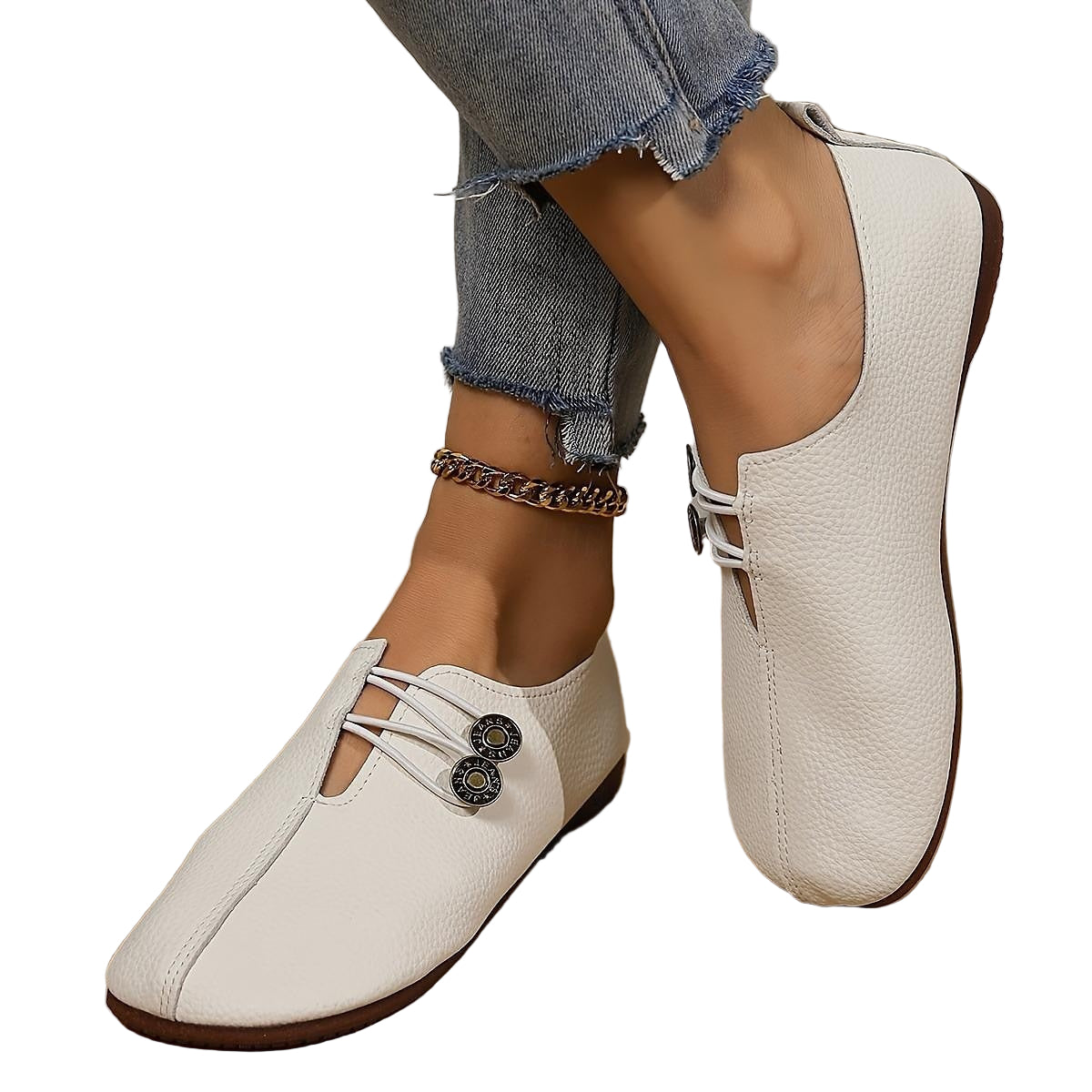 Dames Casual Loafers met Band 0