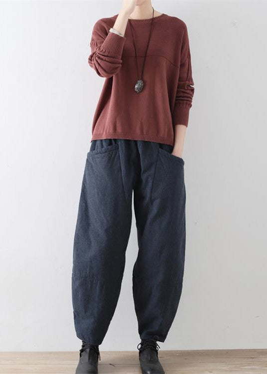 Dames Casual Oversized Broek Donkerblauw 1