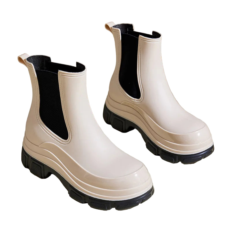 Dames Chelsea Boots Waterdicht met Slipbestendige Chunky Zool 0