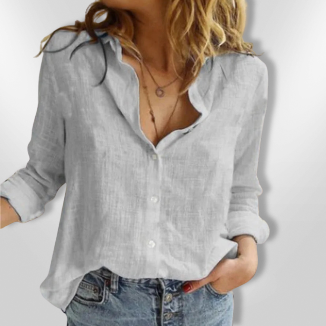 Dames Chemise Boutonnée Vogelprint Katoen Casual Fit 10