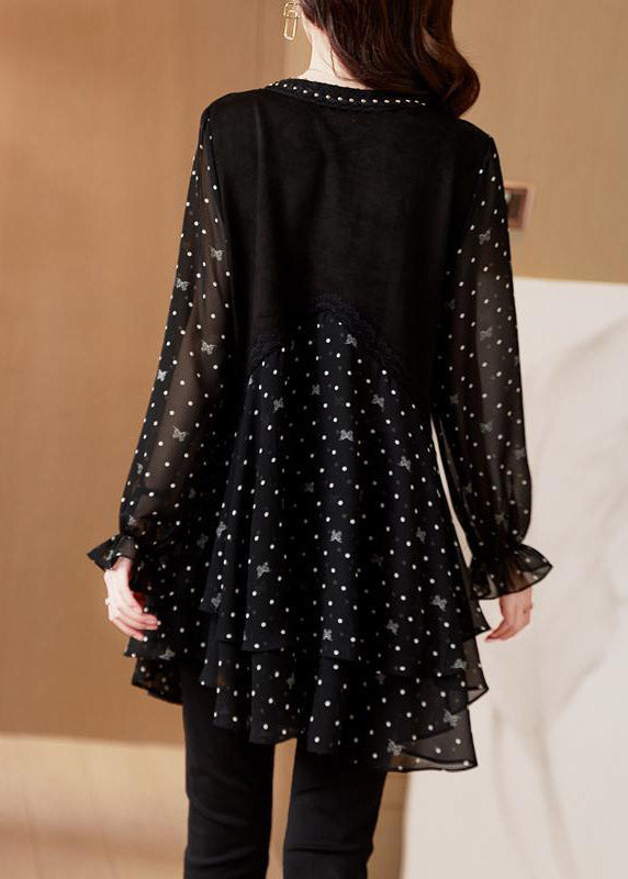 Dames Chiffon Top met V-hals en Gelaagd Ontwerp 4