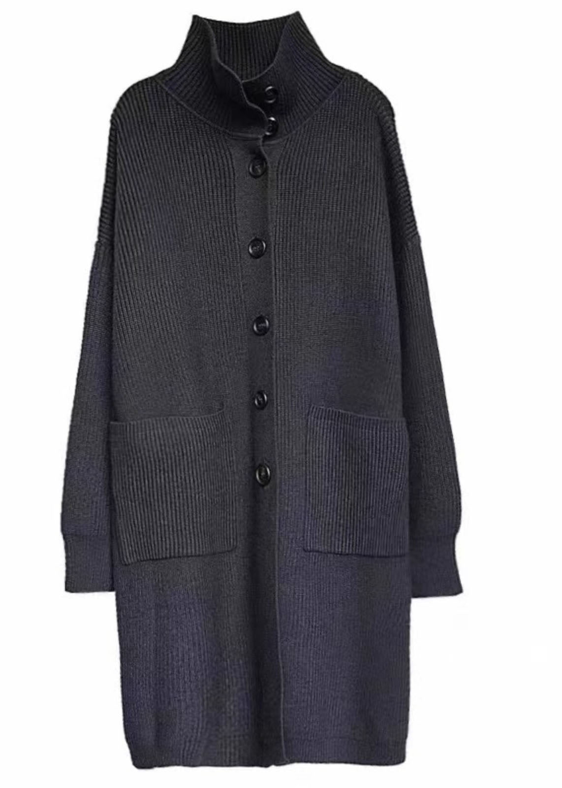 Dames Coltrui Met Knopen Lange Pasvorm Trendy Stijl 4