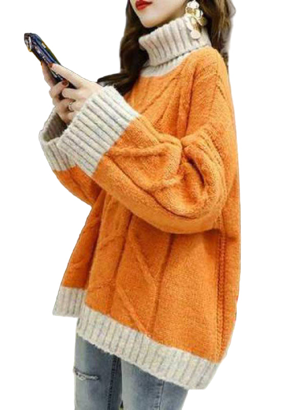 Dames Coltrui Patchwork Plus Maat Oranje Trendy Comfortabel 0