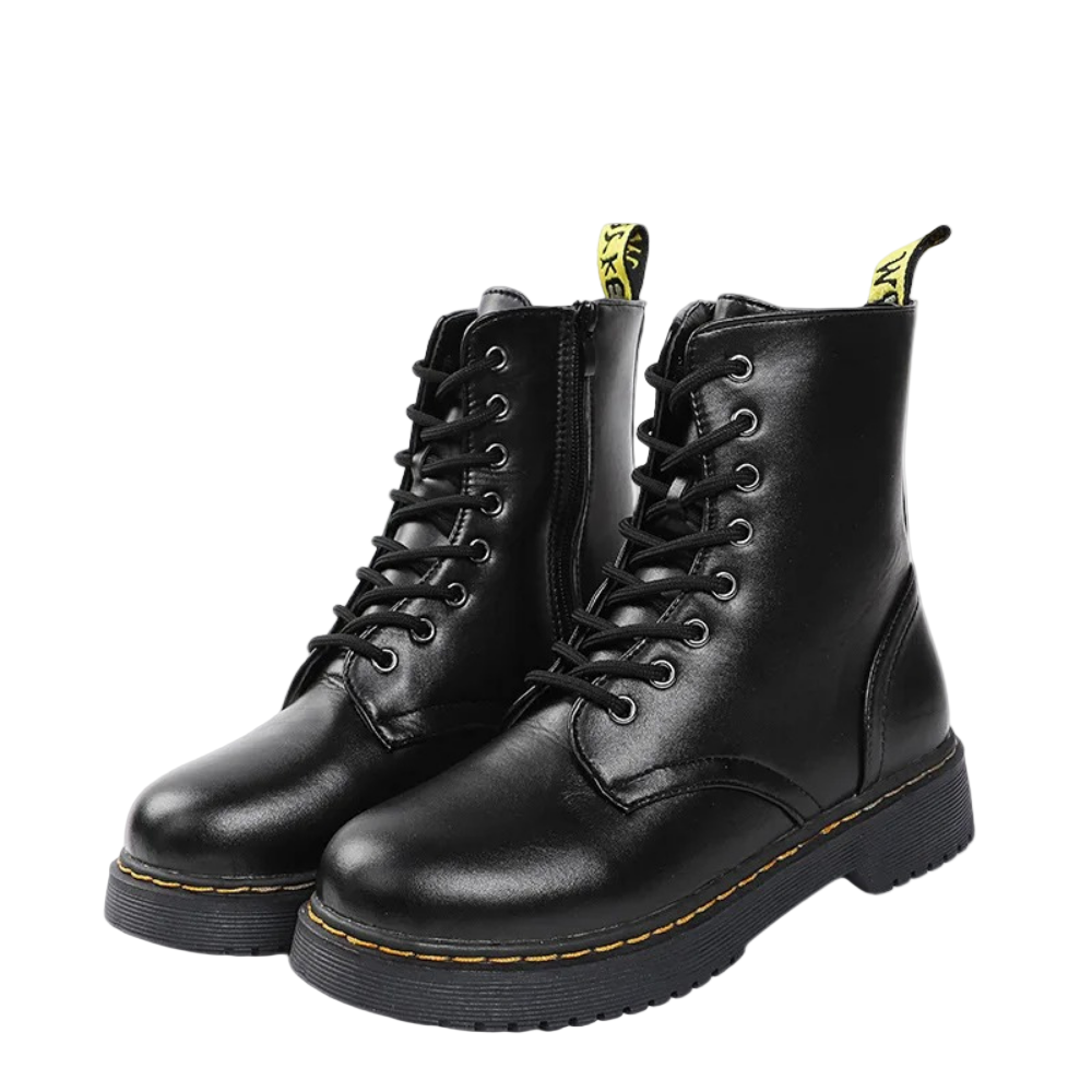 Dames Combat Boots met Veters en Zijrits 0