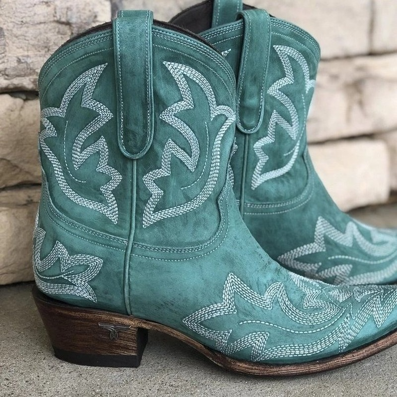 Dames Cowboy Enkellaarzen Met Borduursel 5