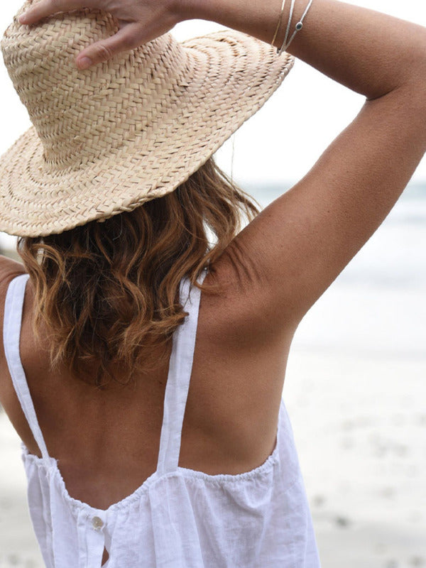 Dames Cropped Top Retro Linnen Halter voor Vakantie 5