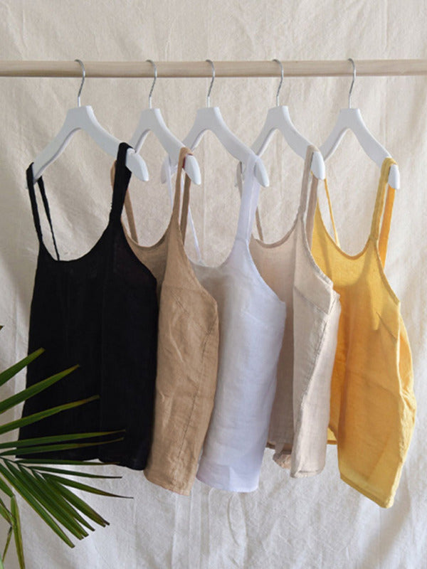 Dames Cropped Top Retro Linnen Halter voor Vakantie 9