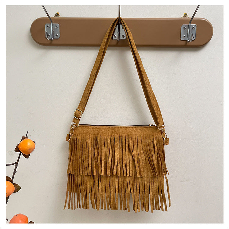 Dames Crossbody Tas Met Franjes Trendy Design 0