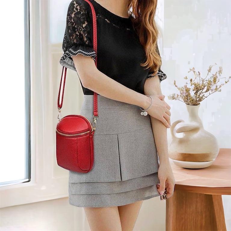 Dames Crossbody Tas Vegan Leer Compact Met Verstelbare Schouderband 6