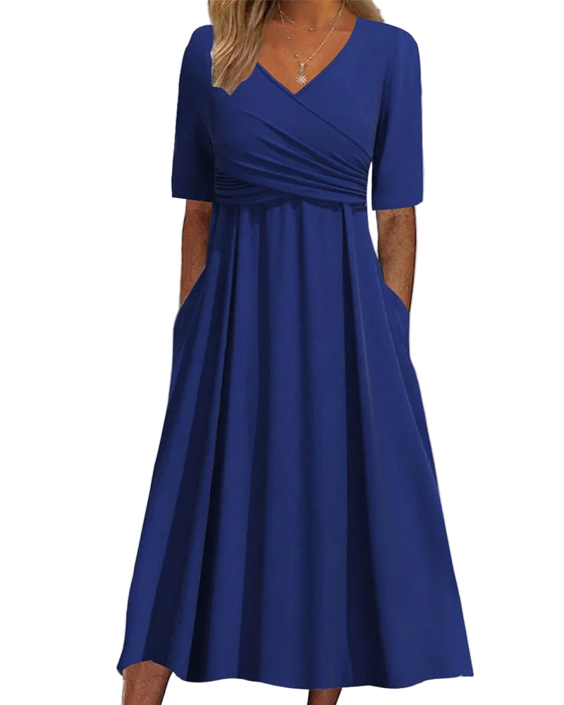 Dames Crossover Midikleid Met Moderne Raffinage 0