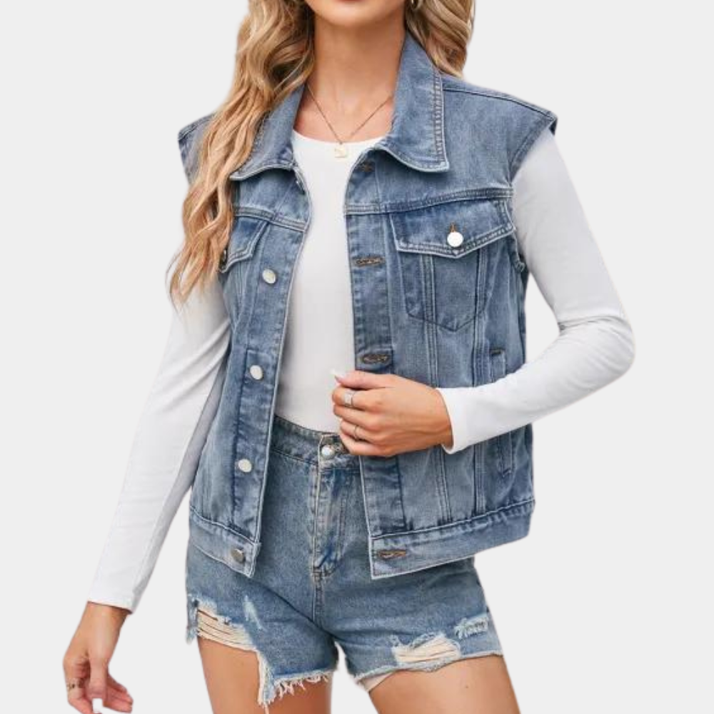 Dames Denim Vest Klassiek 1
