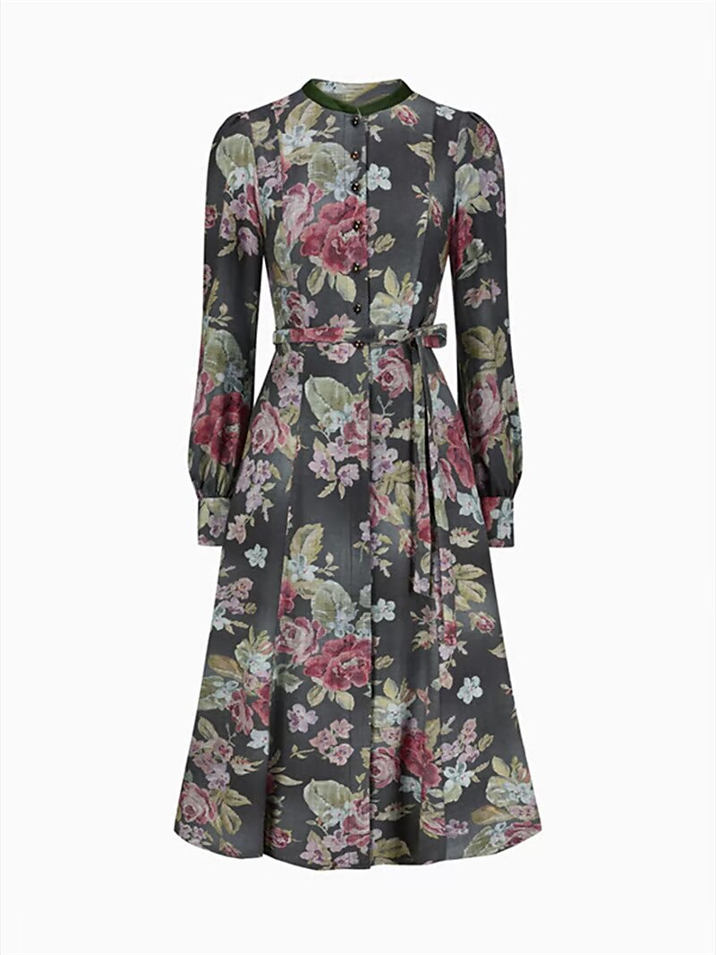 Dames Dirndljurk Vintage Stijl met Bloemmotief 5