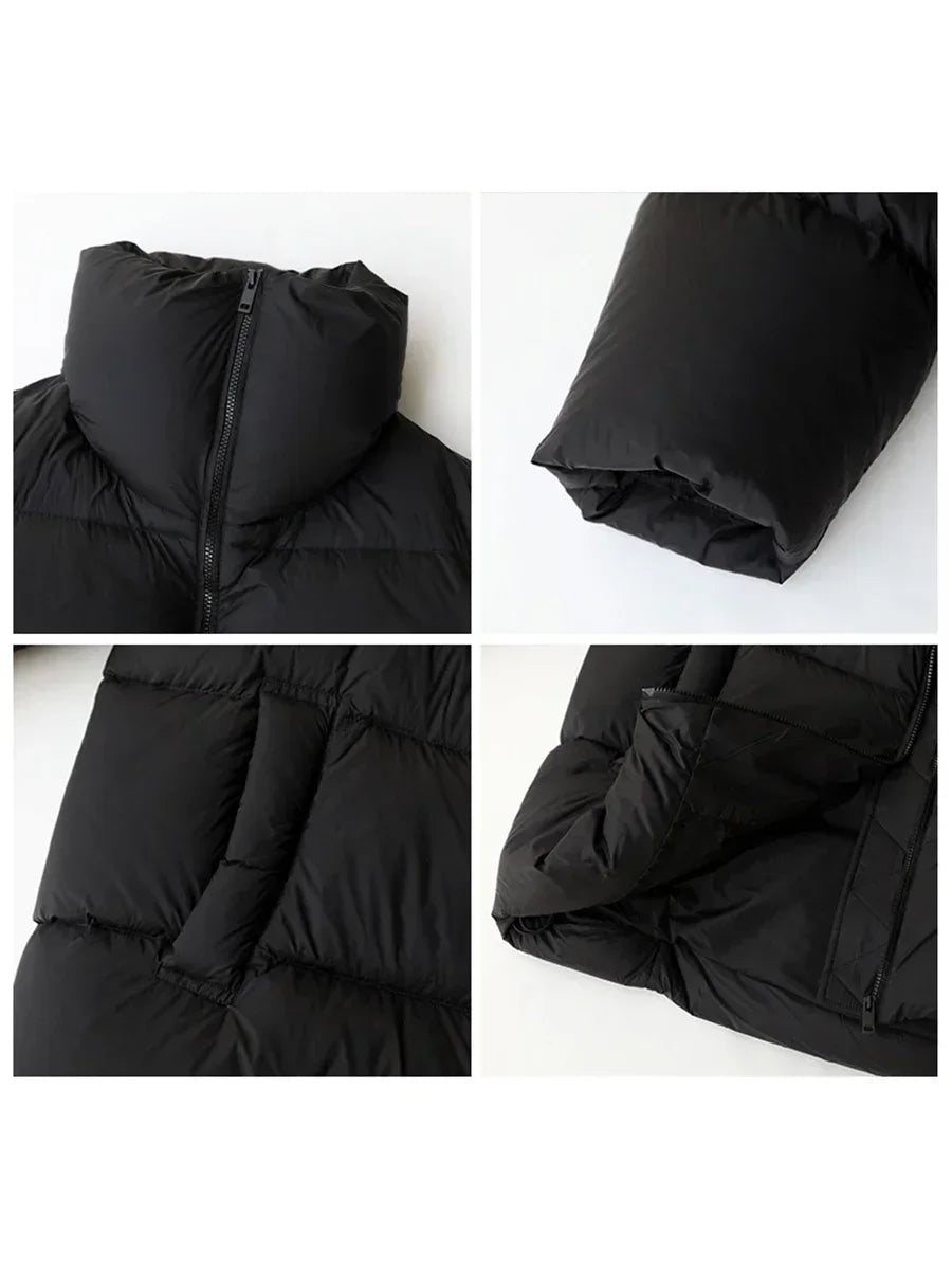 Dames Donsjas Winter met Staande Kraag - Lange Donzen Jas voor Koude Dagen 4