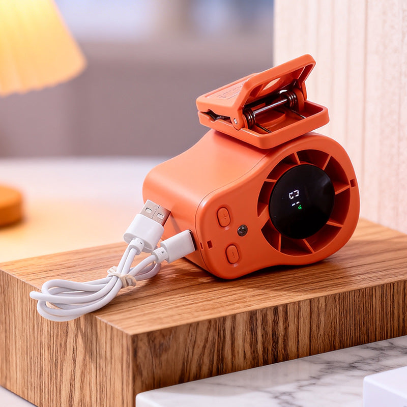 Dames Draagbare Clipventilator met LED-Display en USB Oplaadfunctie 1