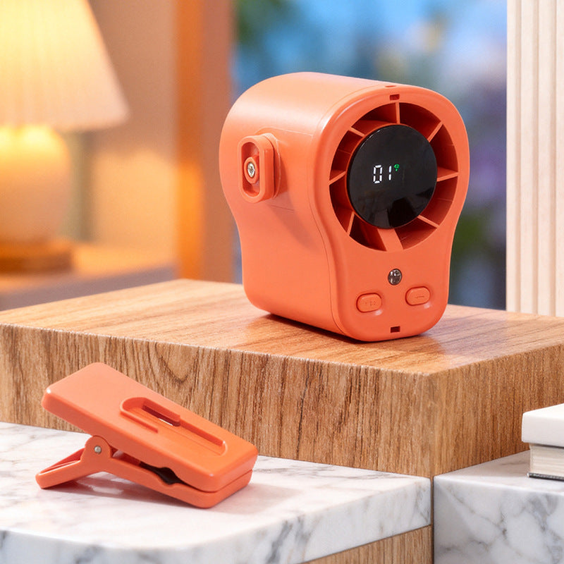 Dames Draagbare Clipventilator met LED-Display en USB Oplaadfunctie 2